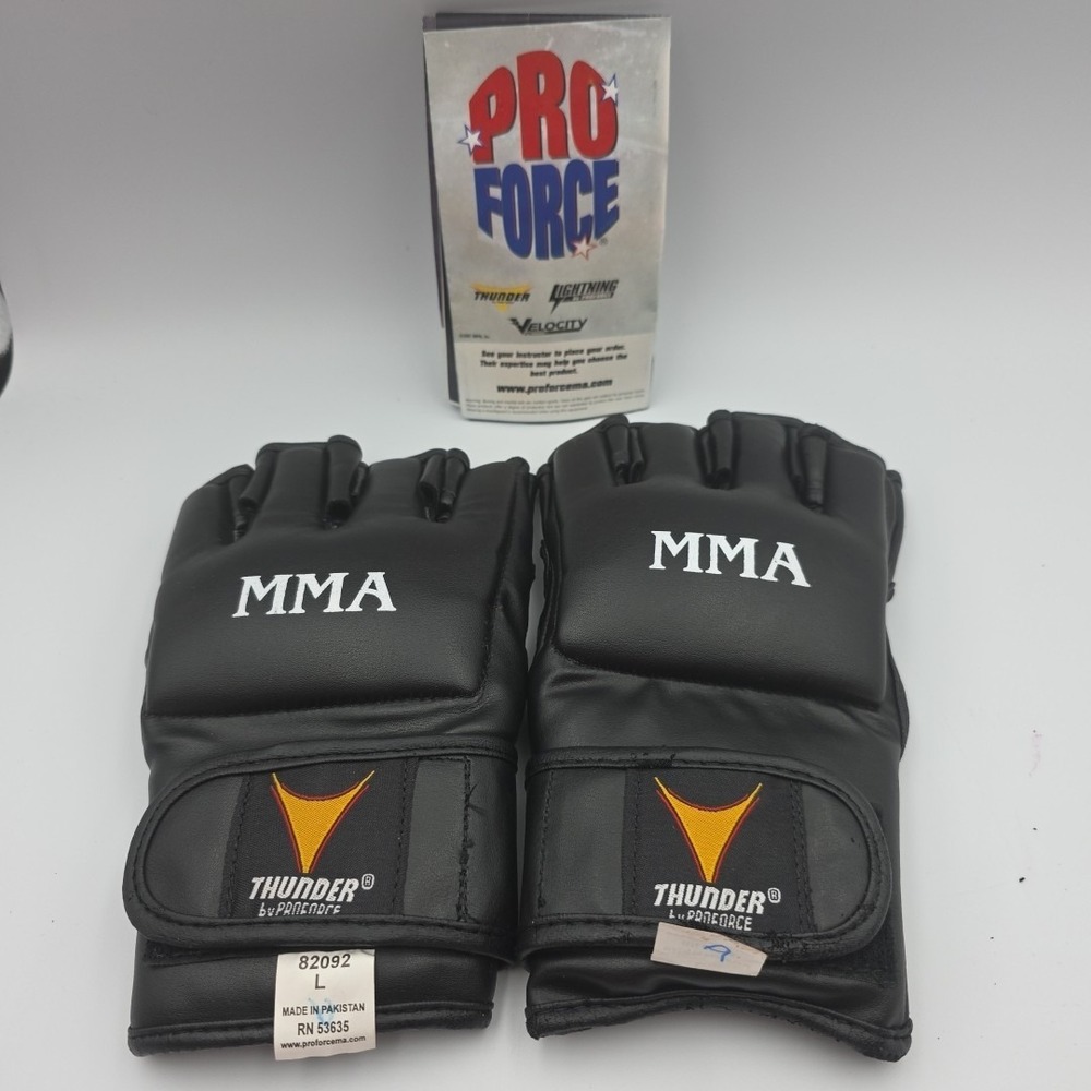 Pro Force Thunder Fingerless Padded Gloves Size Sparing Gloves MMA youth Large